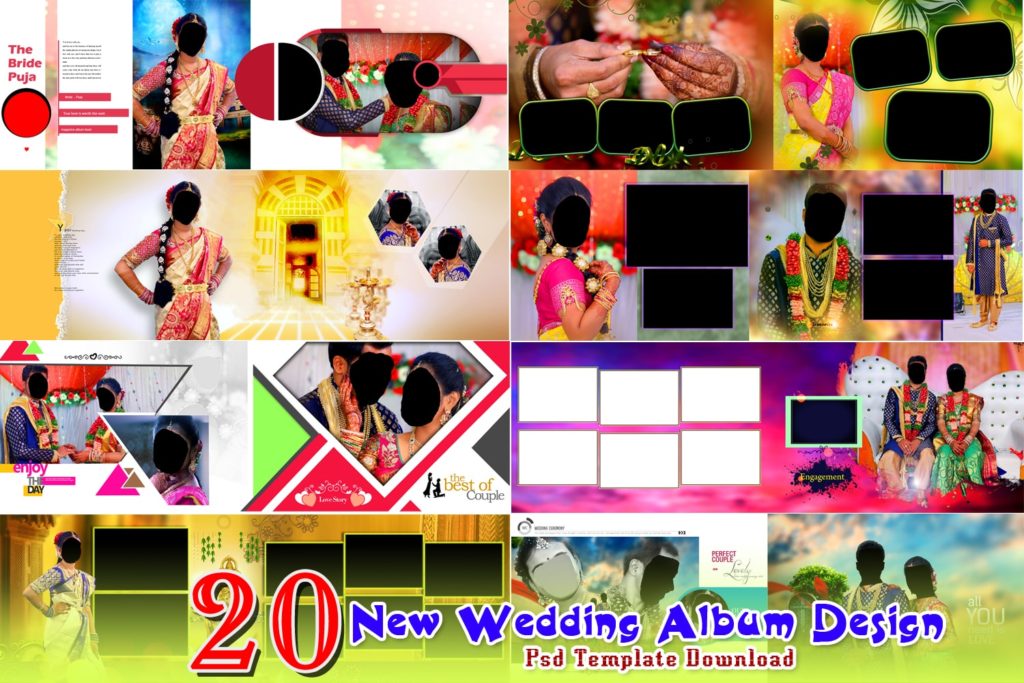 wedding album template 12×36 Psd File 2021 Pack=5(20 Page) – Eodia