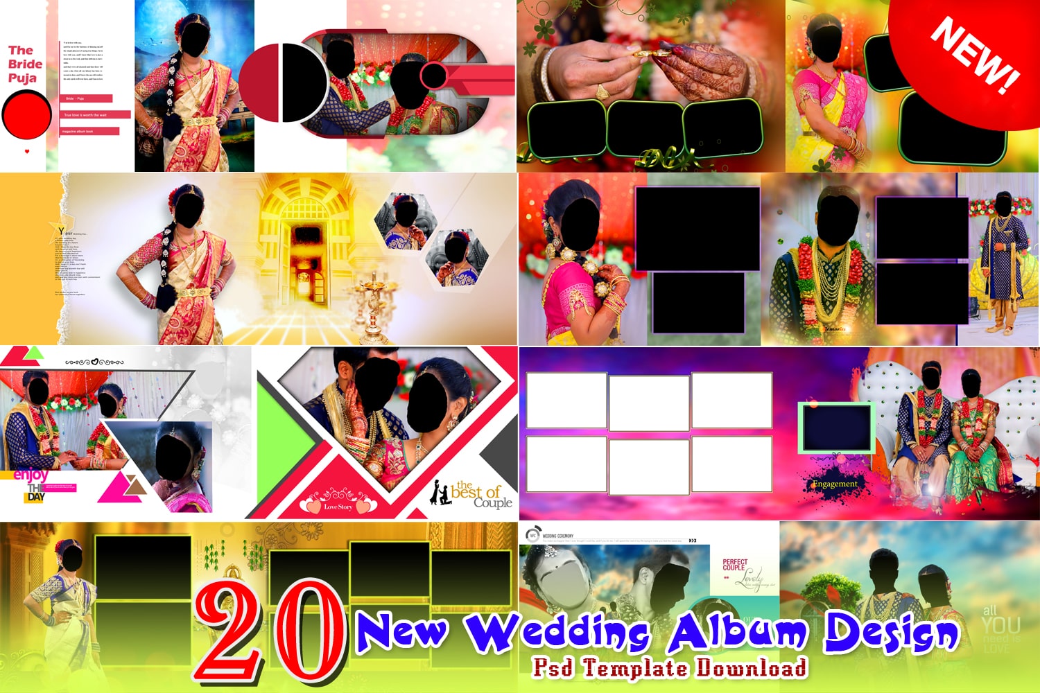 01 Wedding Album Templates Pack 12x36 Design 