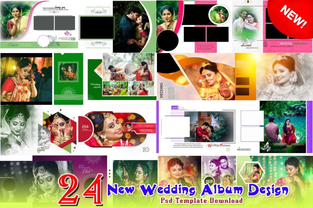 wedding album template 12×36 Psd File 2021 Pack=5(20 Page) – Eodia