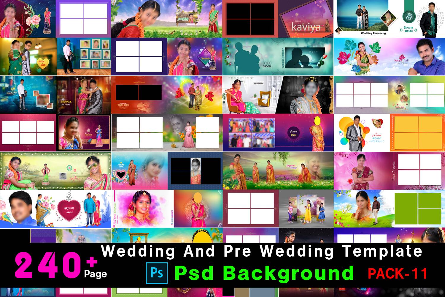 Wedding And pre Wedding Colorful Creative Album Psd Background Pack 11